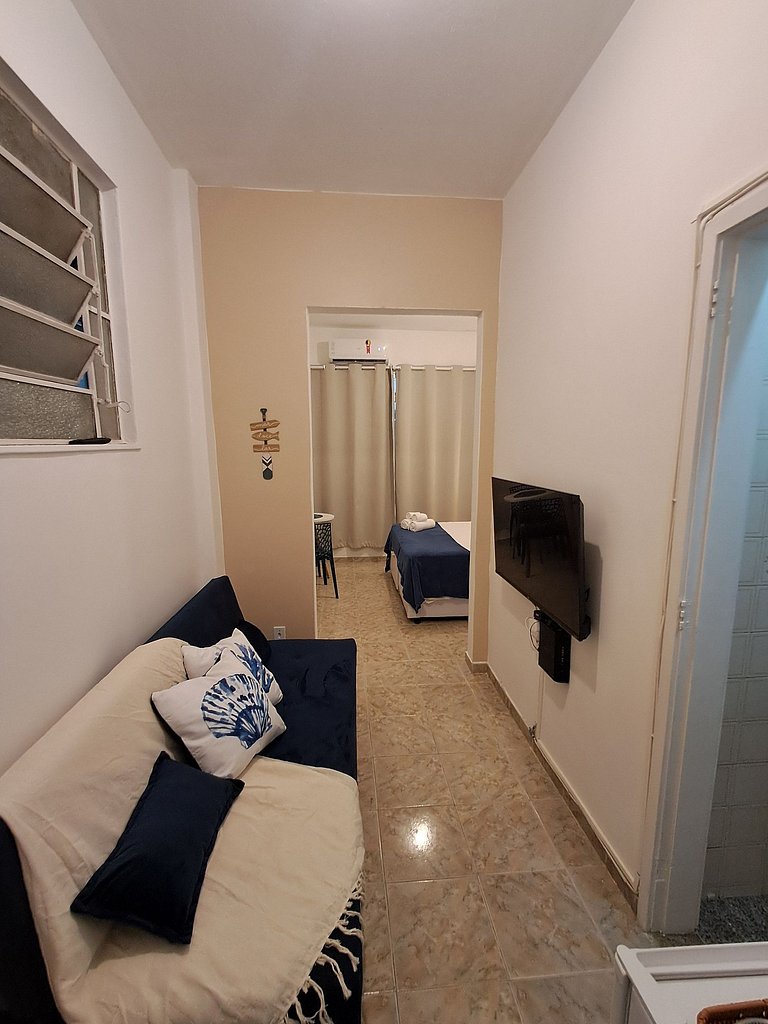 Studio c/ cama Queen | 400m da praia